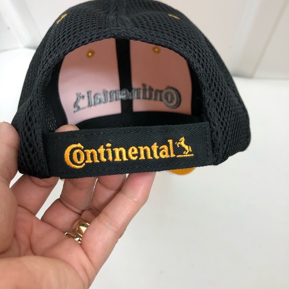 Continental Tire Trucker Black Yellow Mesh Cap Adjustable Hat - Picture 9 of 14